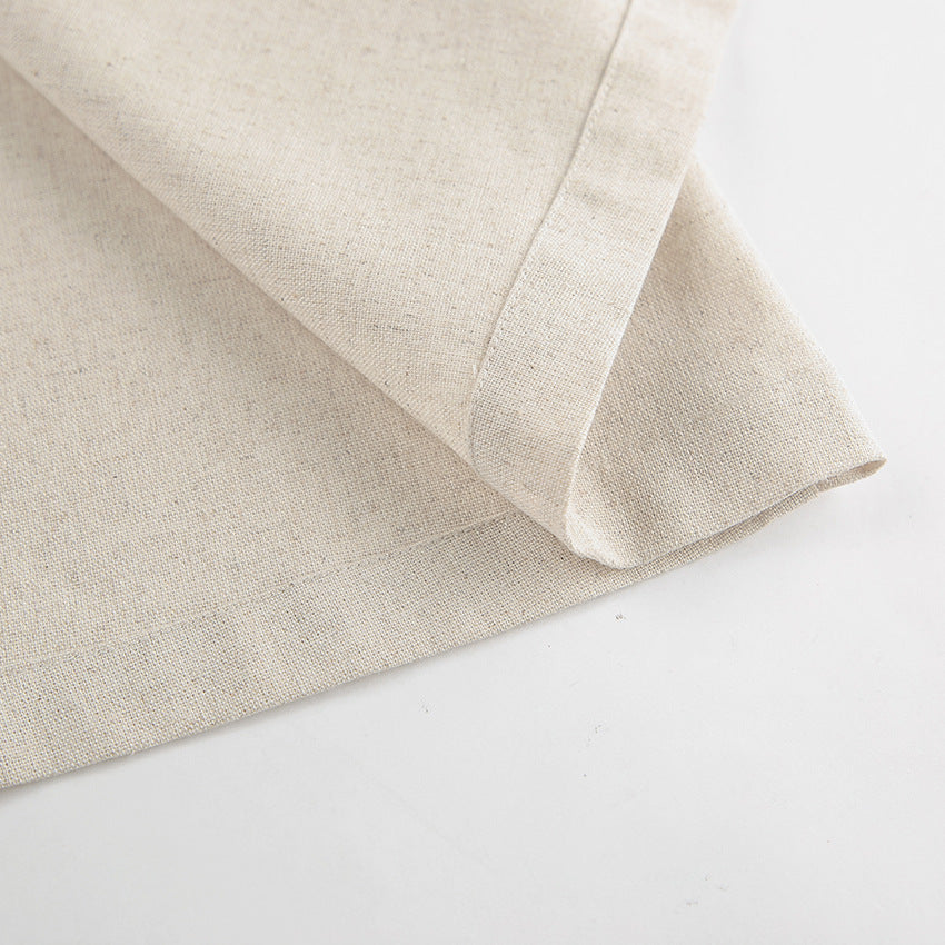 Spring Summer Cotton Linen Belted Office Dress for Women - Modestly Vogue 