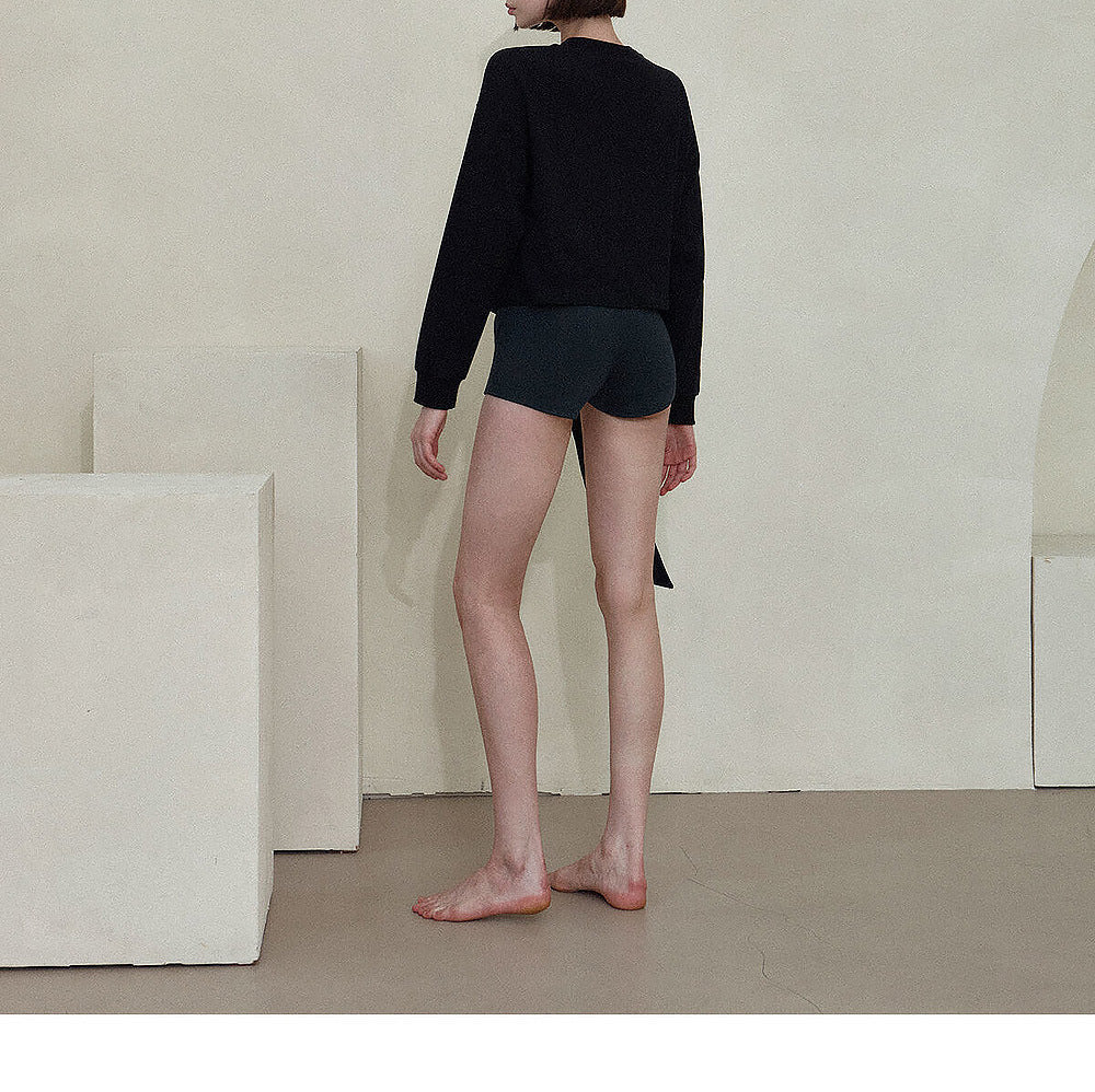 Women’s Short Cotton Lace-Up Yoga Fitness Sweater