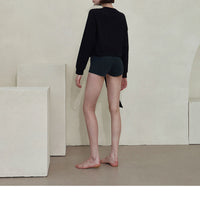 Women’s Short Cotton Lace-Up Yoga Fitness Sweater