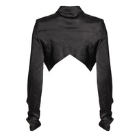 Dark Asymmetric Ruched Two Piece Outfit – Cropped Fall Set - Modestly Vogue 