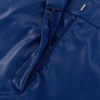 Women’s Spring Faux Leather High Waist Hip Lifting Straight Pants