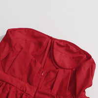 Deep Vest Summer Non Specification Ruffled Tube Top Cinched Waist Evening Top - Modestly Vogue 