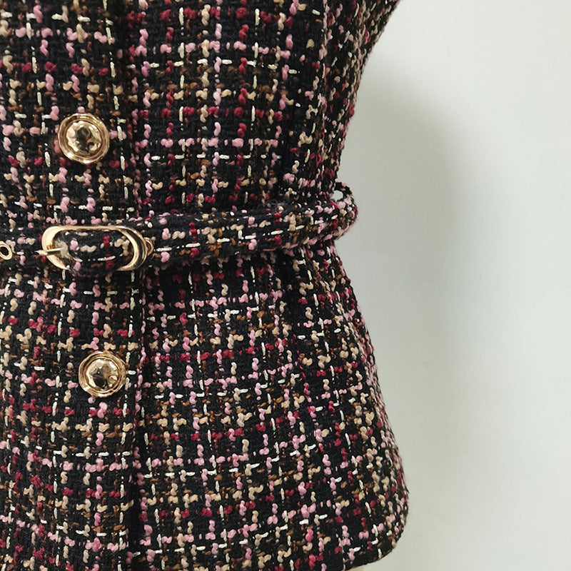 French Socialite Chanel Elegant Vest Coat Women Autumn Lace up Top - Modestly Vogue 