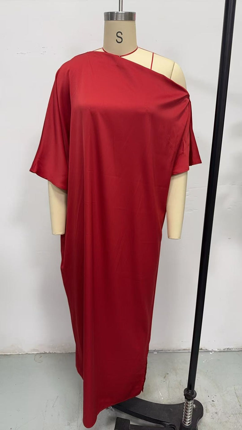 Women’s Yellow Satin Maxi Dress – Elegant Summer Style - Modestly Vogue 