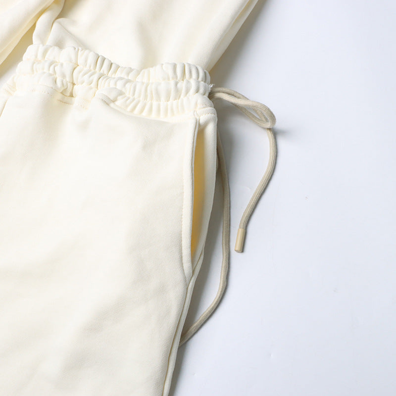 Neutral Draping Stitching Tied Drawstring Adjustable Slimming High Waist Straight Solid Color Casual Pants Women