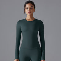 Trendy Yoga Push-Up Long Sleeve Slim Fit Sports Top for Women