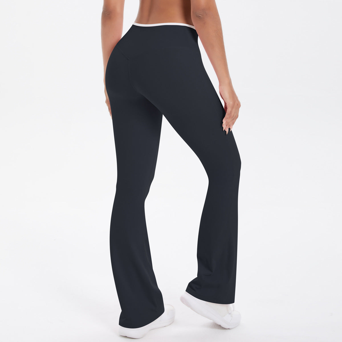 Nude Feel Yoga Pants Cross High Waist Wide Leg Bell Bottoms Women Sports Fitness Pants - Modestly Vogue 