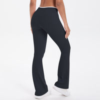 Nude Feel Yoga Pants Cross High Waist Wide Leg Bell Bottoms Women Sports Fitness Pants - Modestly Vogue 