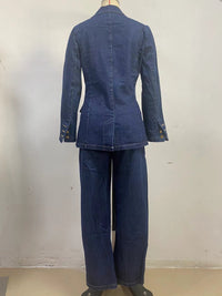 Blue Jean Wide Leg Denim Pants Sets - Modestly Vogue 