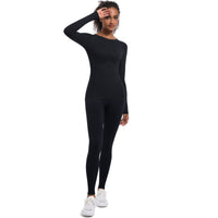 Seamless Knitted Outdoor Cycling Clothing Sports Yoga Long Sleeve Shapewear Ski Sports Sets - Modestly Vogue 