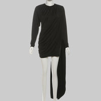 Fall Women’s Round Neck Long Sleeve Sheath Ribbon Dress