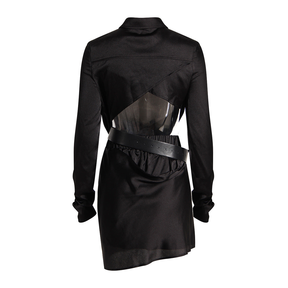 Dark Asymmetric Ruched Two Piece Outfit – Cropped Fall Set - Modestly Vogue 