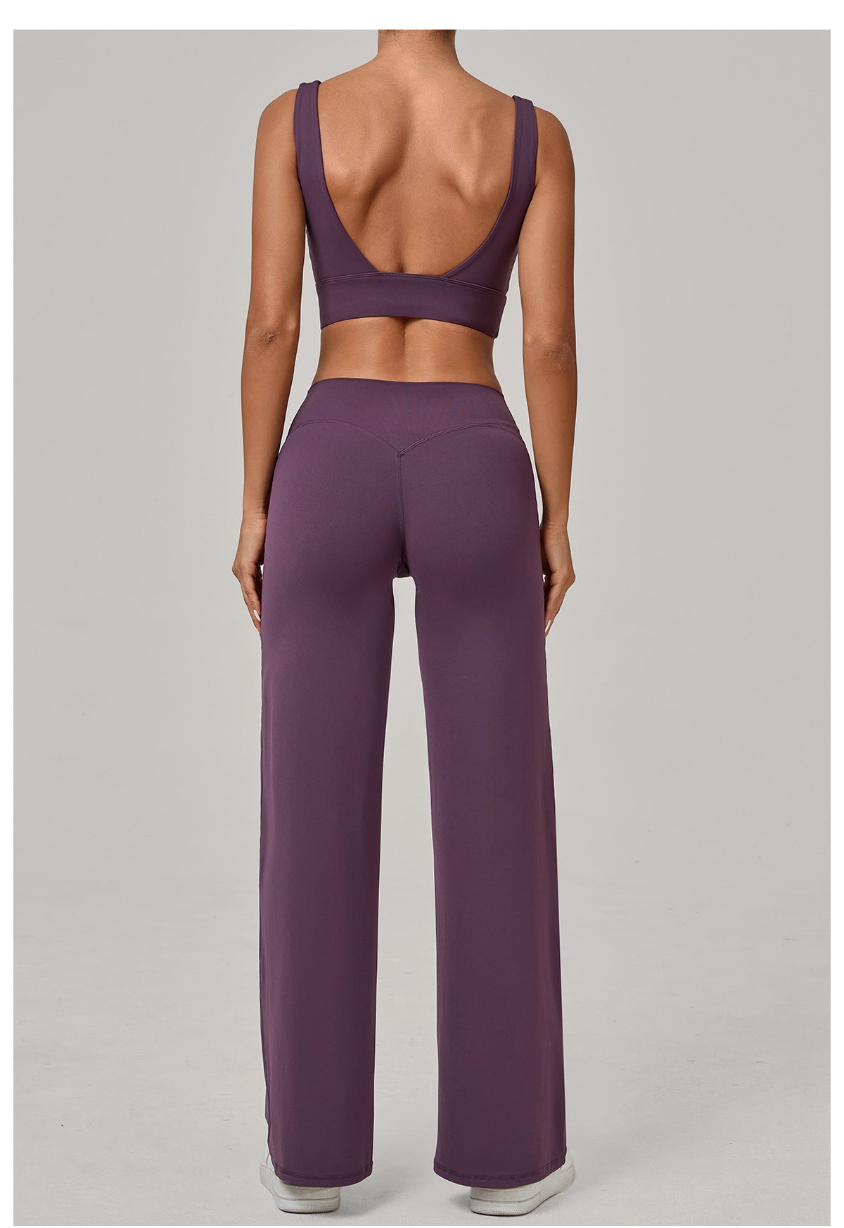 Double Shoulder Strap Bra & Straight Leg Yoga Trousers Set