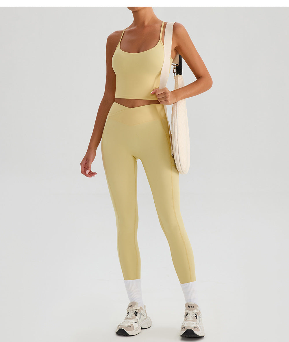 High Waist Cross Yoga Trousers – Nude Feel Quick Dry Fitness Pants