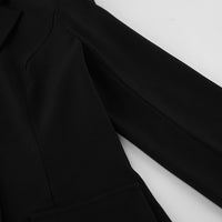 Women’s Black Lace Stitching Long Sleeve Office Blazer