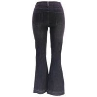 Autumn Women Clothing Denim Wide Leg Stitching Jeans Women - Modestly Vogue 