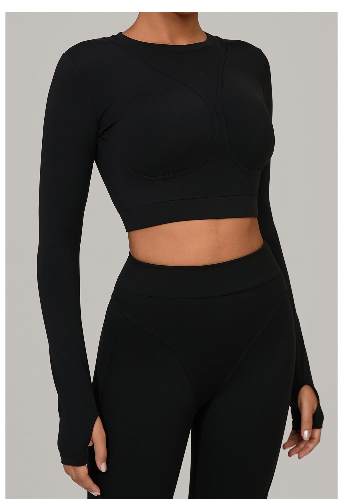 Long Sleeve Yoga Clothes High Strength Workout Clothes Pilates Running Sport Long Sleeve Top