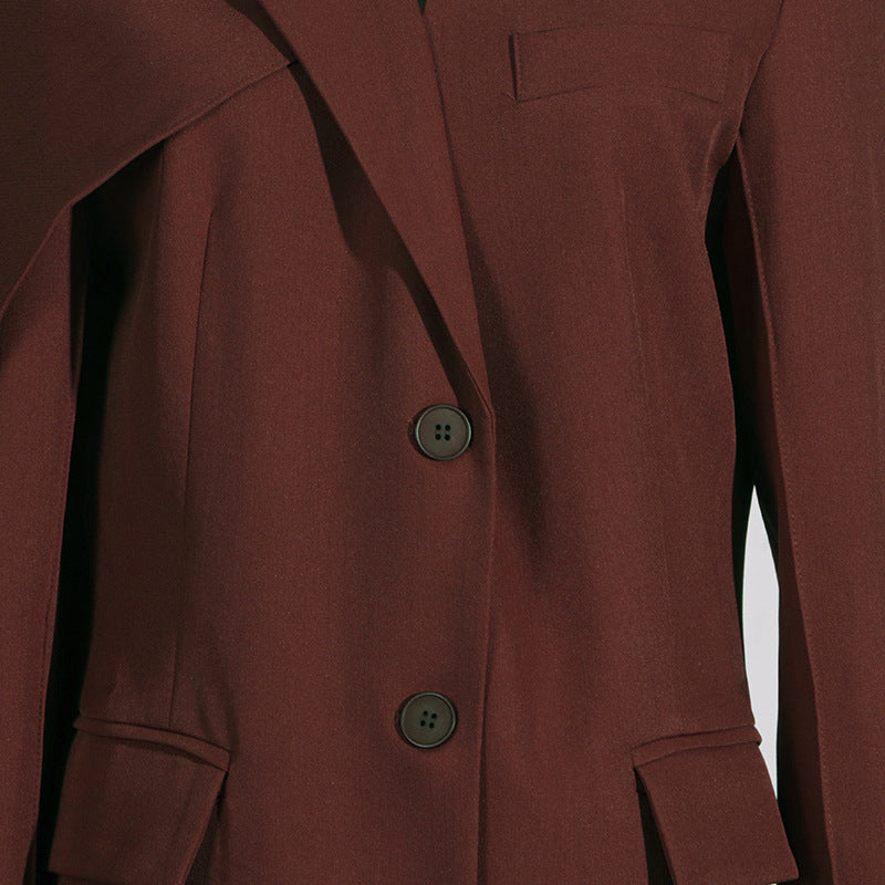 Elegant Comfort Casual Slim Fit Polo Collar Solid Color Long Trench Coat - Modestly Vogue 