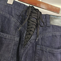 Black Denim Barrel Jeans Pants Trousers - Modestly Vogue 