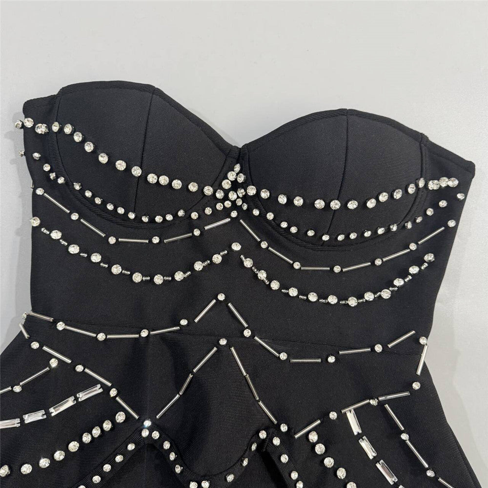 Tube Top Bandage One Piece Dress Niche Party Skinny Long Evening Dress