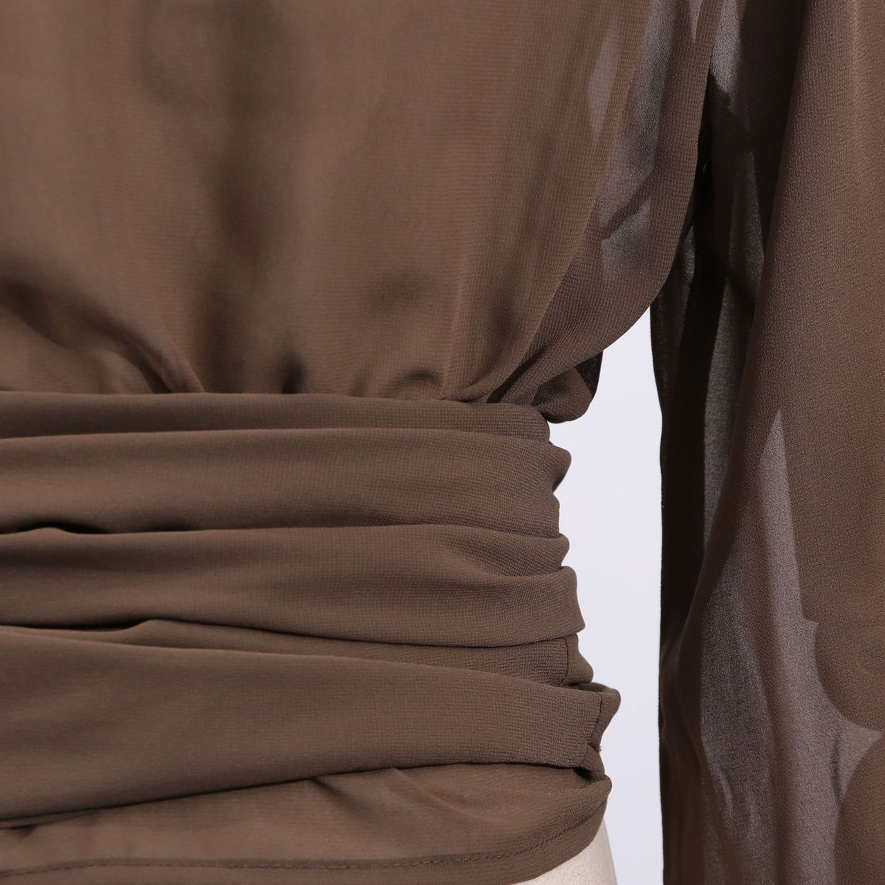 Earthtone Casual Lace up Waist Controlled Lightweight Hooded Simple Shirt Top for Women - Modestly Vogue 