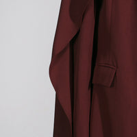 Elegant Comfort Casual Slim Fit Polo Collar Solid Color Long Trench Coat - Modestly Vogue 