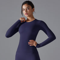 Trendy Yoga Push-Up Long Sleeve Slim Fit Sports Top for Women