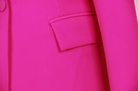 Red Wide Leg Tailored Elegant Pant Set Suit - Modestly Vogue 