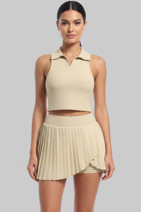 Summer Outdoor Casual T shirt Running Sports Yoga Workout Clothes Suit Breathable Yoga Nude Feel Tennis Two Piece Sets - Modestly Vogue 