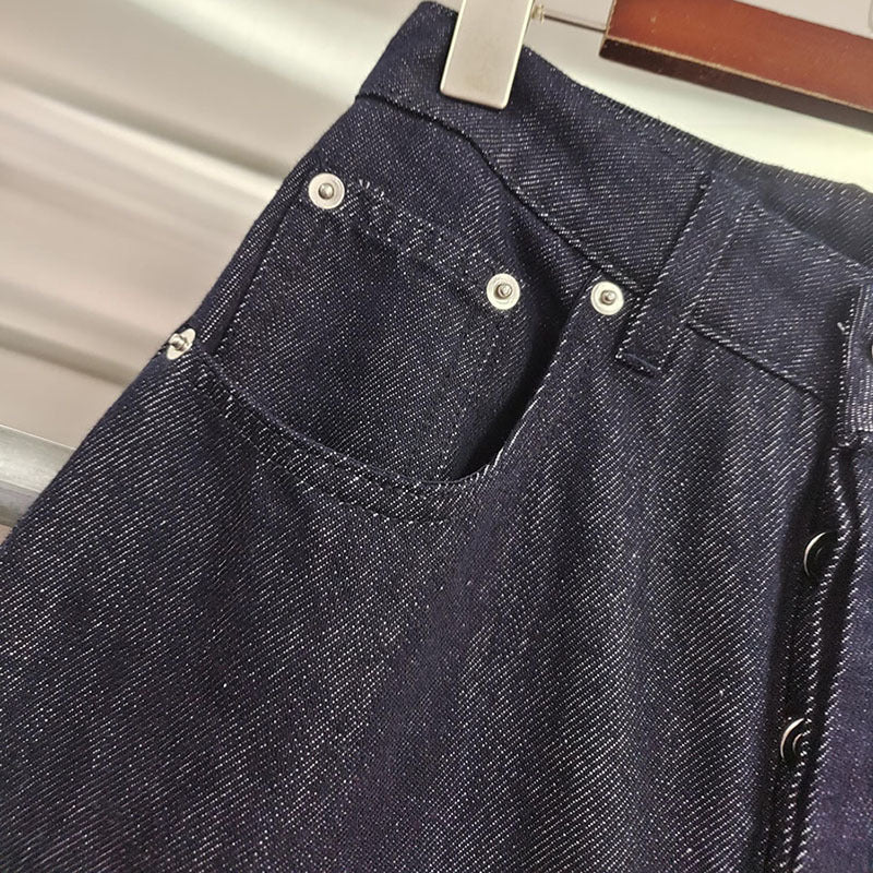 Black Denim Barrel Jeans Pants Trousers - Modestly Vogue 