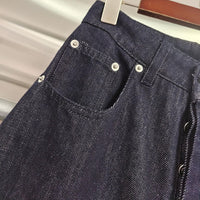 Black Denim Barrel Jeans Pants Trousers - Modestly Vogue 