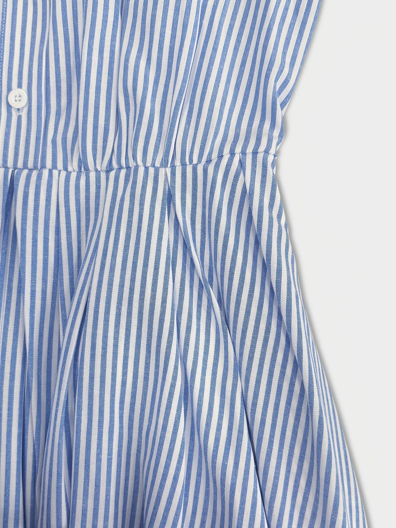 Polo Collar Elegant Cotton Polyester Striped Long Sleeved Pocket Cardigan Lace up Shirt Dress - Modestly Vogue 