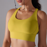 Nude Feel Push-Up Sports Bra for Women – Seamless Yoga & Running Vest