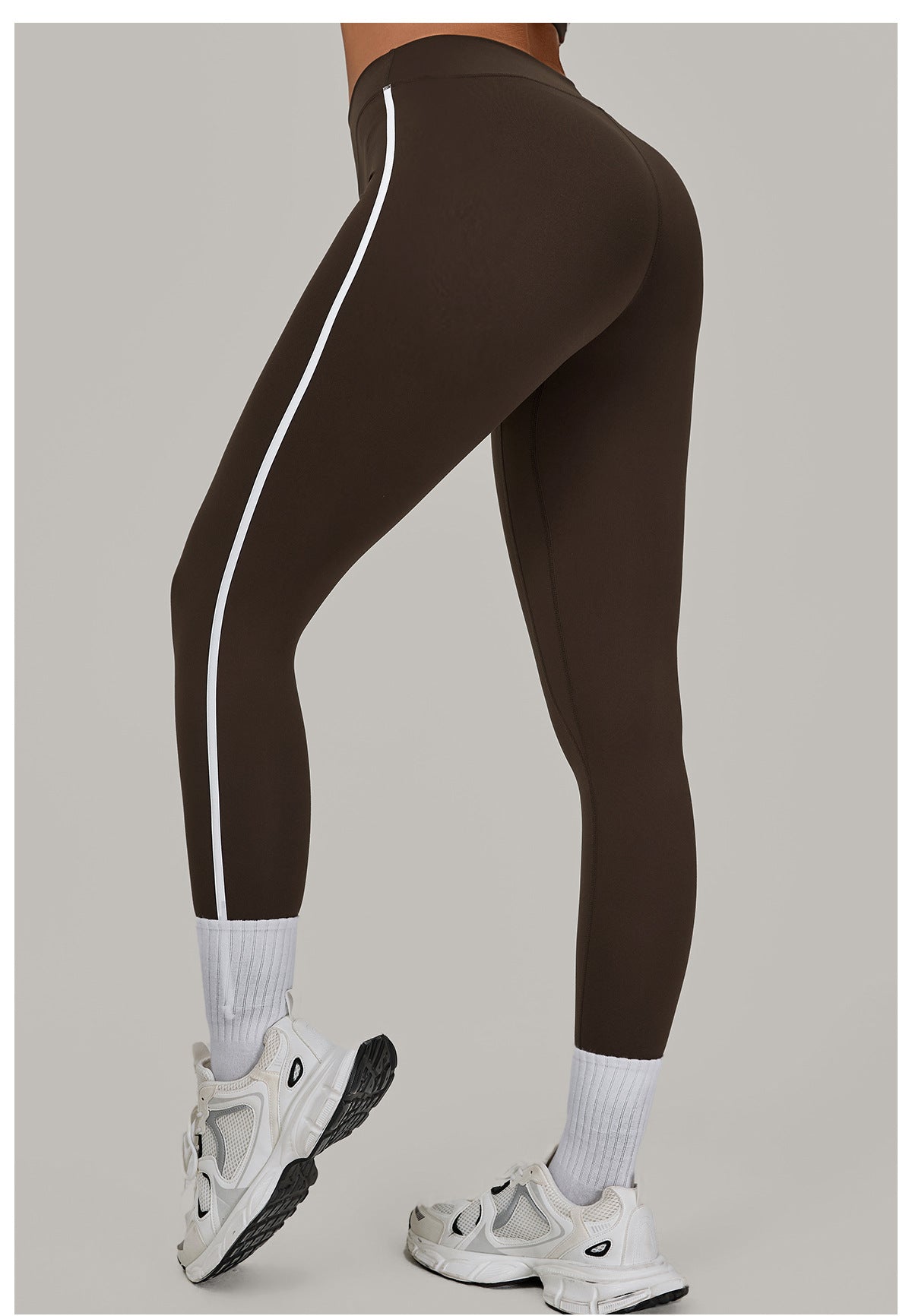 Color Contrast Patchwork Running Quick Drying Fitness Pants Breathable Outer Wear Tight Sports Pants High Waist Hip Lift Yoga Pants Women