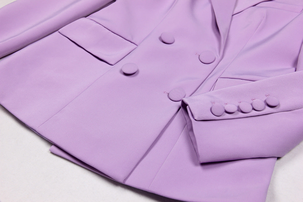 Black Tailored Bustier Blazer Suit Set Three Piece Pant Set - Modestly Vogue 