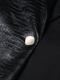 Crocodile Pattern Leather Stitching Blazer Fabric Vest Personalized Cut Stylish Adjustable Jacket - Modestly Vogue 