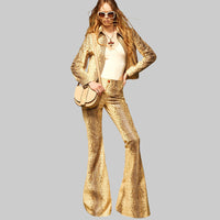 Snakeskin Leather Jacket & Flared Pants | Bold Co-Ord Set - Modestly Vogue 