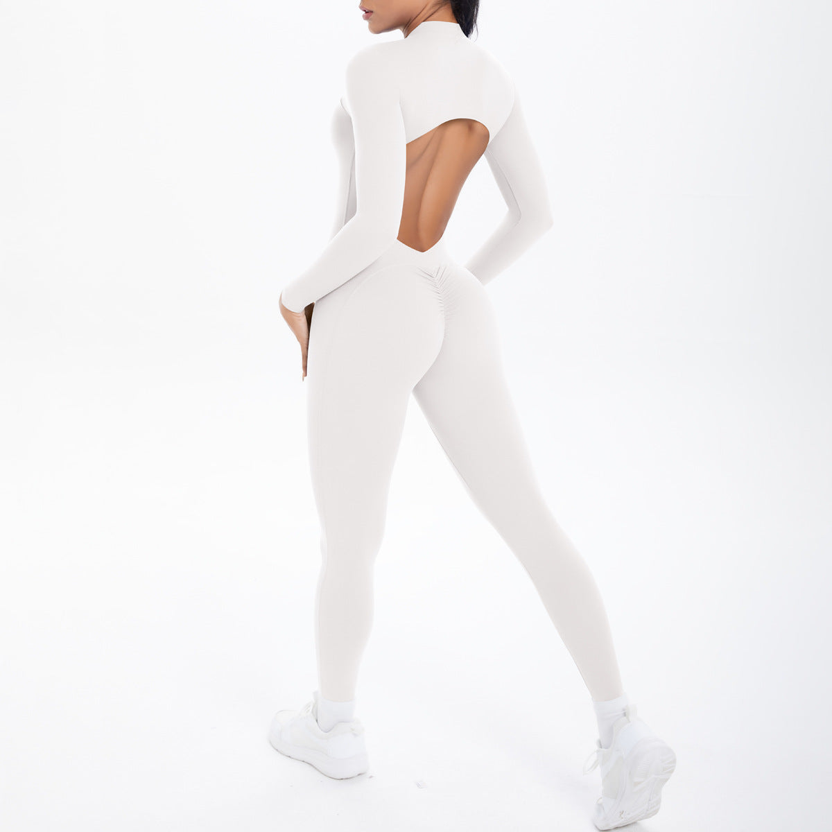 Long Sleeve Zipper One-Piece Fitness Unitard | Women’s Yoga Jumpsuit