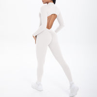 Long Sleeve Zipper One-Piece Fitness Unitard | Women’s Yoga Jumpsuit
