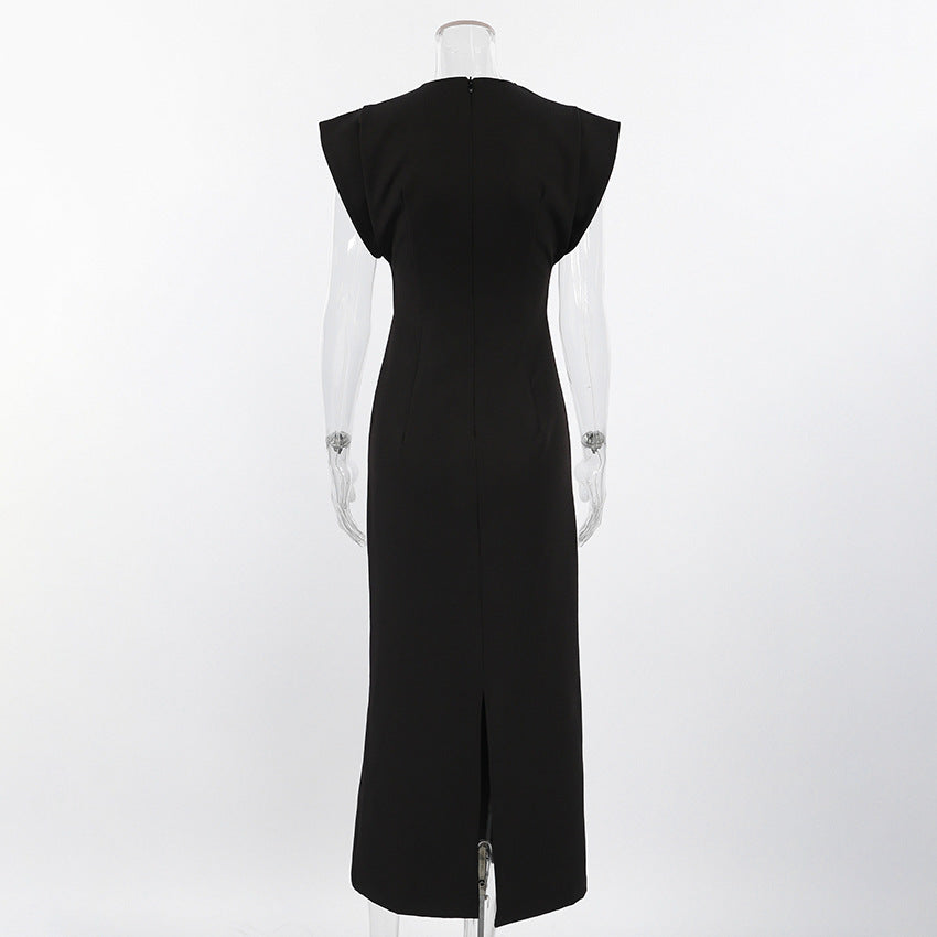 The Structured Button Detail Midi Dress - Modestly Vogue 