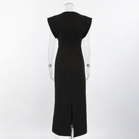 The Structured Button Detail Midi Dress - Modestly Vogue 