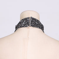 Halter Knitted Sequin Collar High Neck Tank Top - Modestly Vogue 