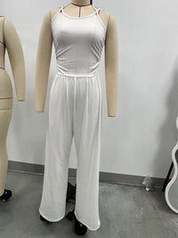 Suspender Women Casual Summer Wide Leg Loose Wrapped Chest Nipped Waist Jumpsuit - Modestly Vogue 