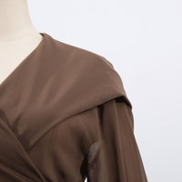 Earthtone Casual Lace up Waist Controlled Lightweight Hooded Simple Shirt Top for Women - Modestly Vogue 