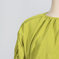 Lantern Sleeve Tied Top High Waist Drooping Skirt Two Piece Clothing - Modestly Vogue 