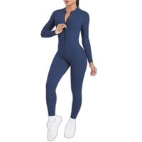 Long Sleeve Zipper One-Piece Fitness Unitard | Women’s Yoga Jumpsuit