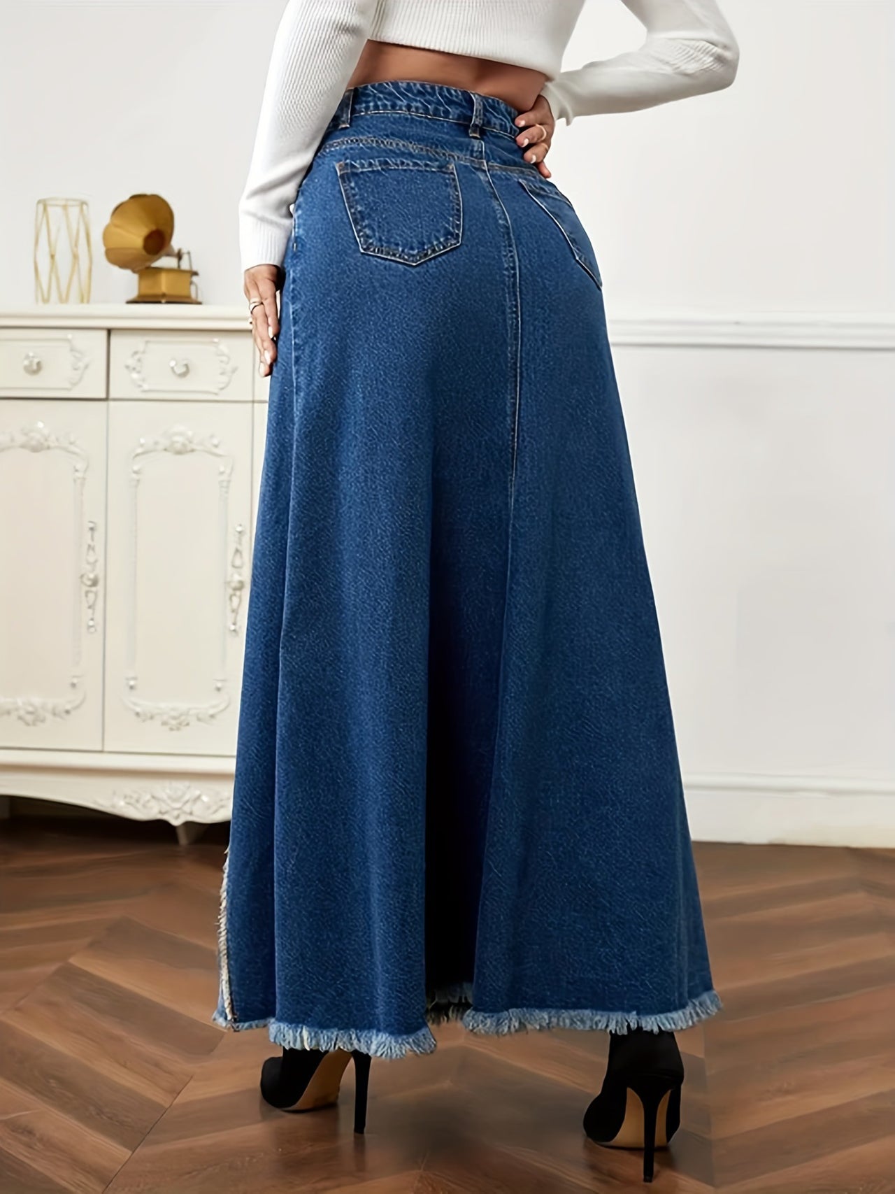 Large Skirt Stitching Umbrella Shaped Dress - Modestly Vogue 