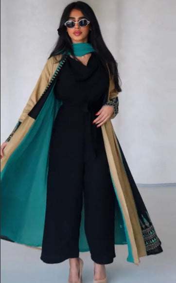 Designer Casual Mid-Length Abaya Kimono