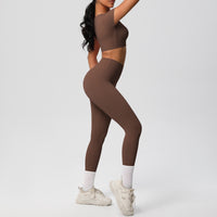 Nude Feel Hip Raise Yoga Set – High Waist Fitness Pants &  Bra Top