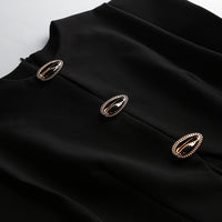 The Structured Button Detail Midi Dress - Modestly Vogue 